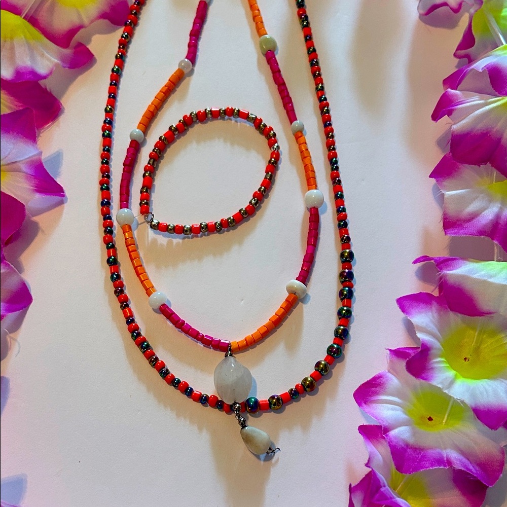 Colorful Beaded Necklace Set